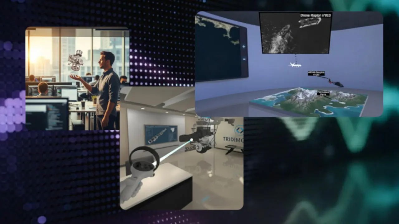 Exemples d'applications de Réalité Augmentée (AR) : packaging interactif, visualisation de mobilier en 3D et marketing immersif sur smartphone.